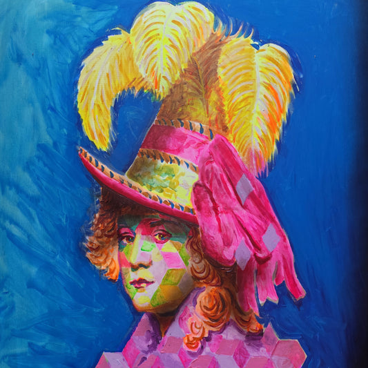 Lady Taylor (after Reynolds)- Acrylic on canvas - 100 x 1O0cm - a painting by Will Teather