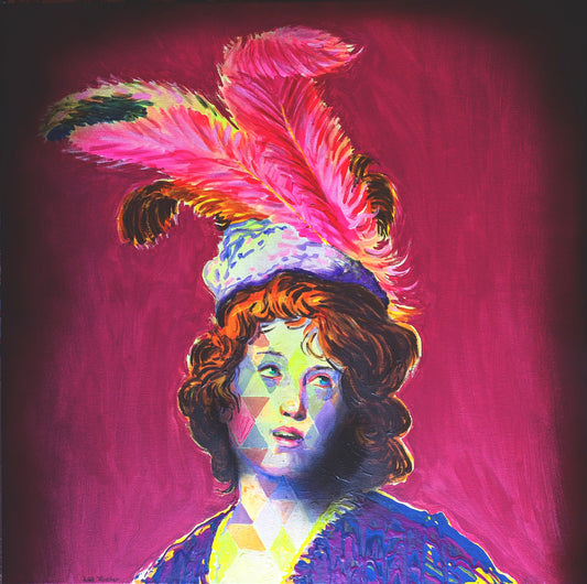 David (after Strozzi) - 100 x 100cm - Oil and acrylic on canvas - Will Teather