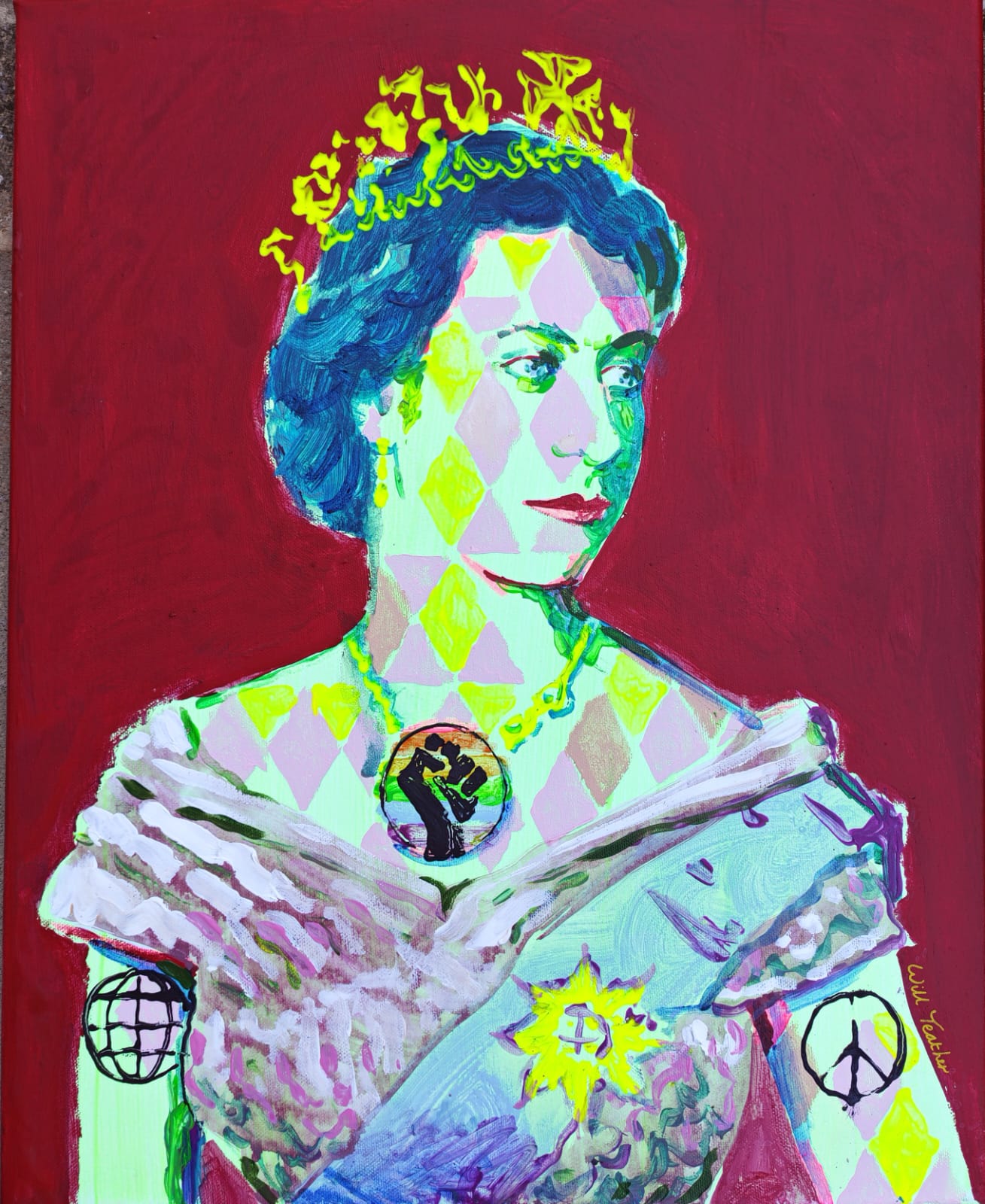 Peace Queen III, a painting by Will Teather, 56 x 45.5cm