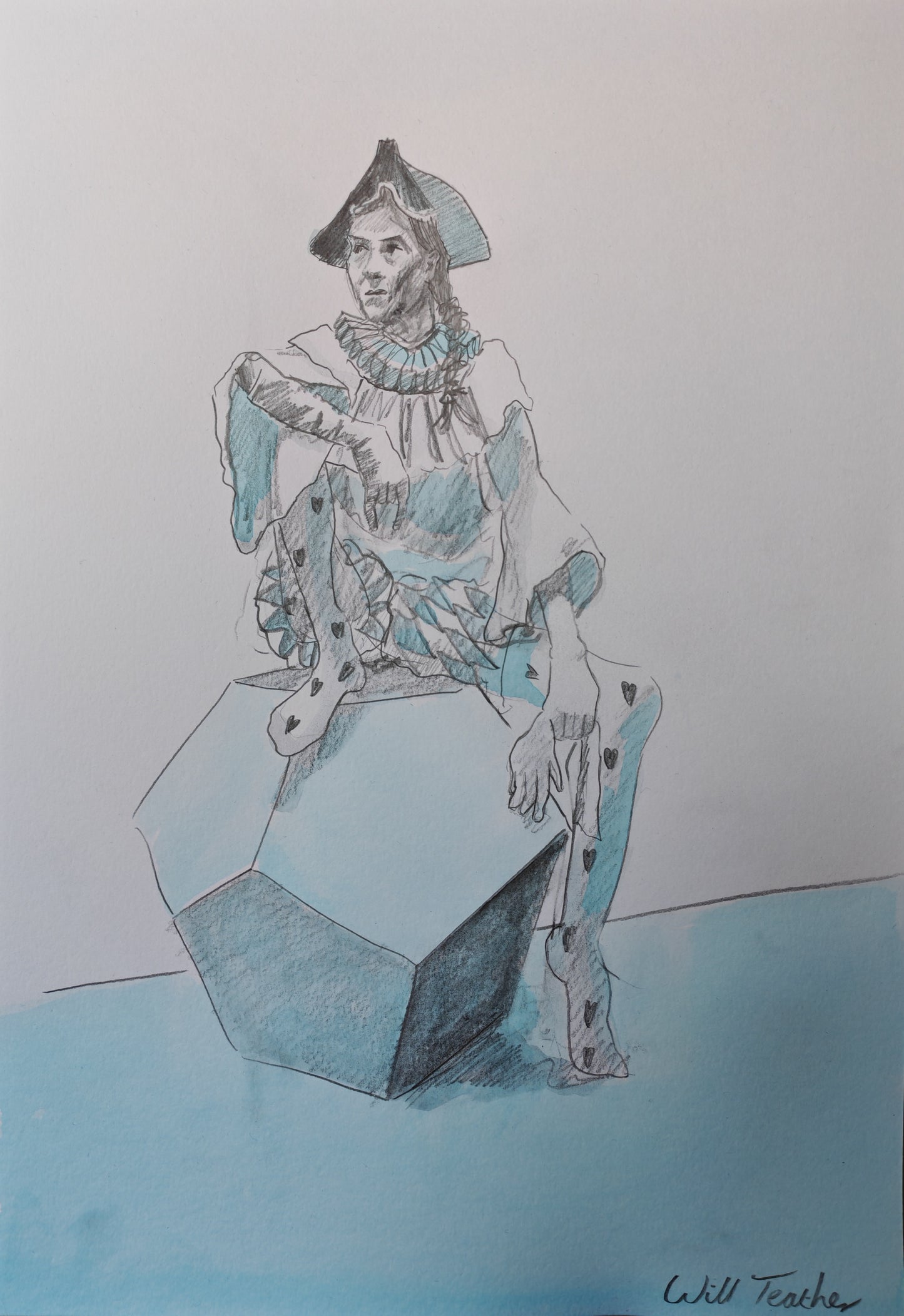 Life drawing of Felicity (unframed) - 29 x 42cm -Will Teather