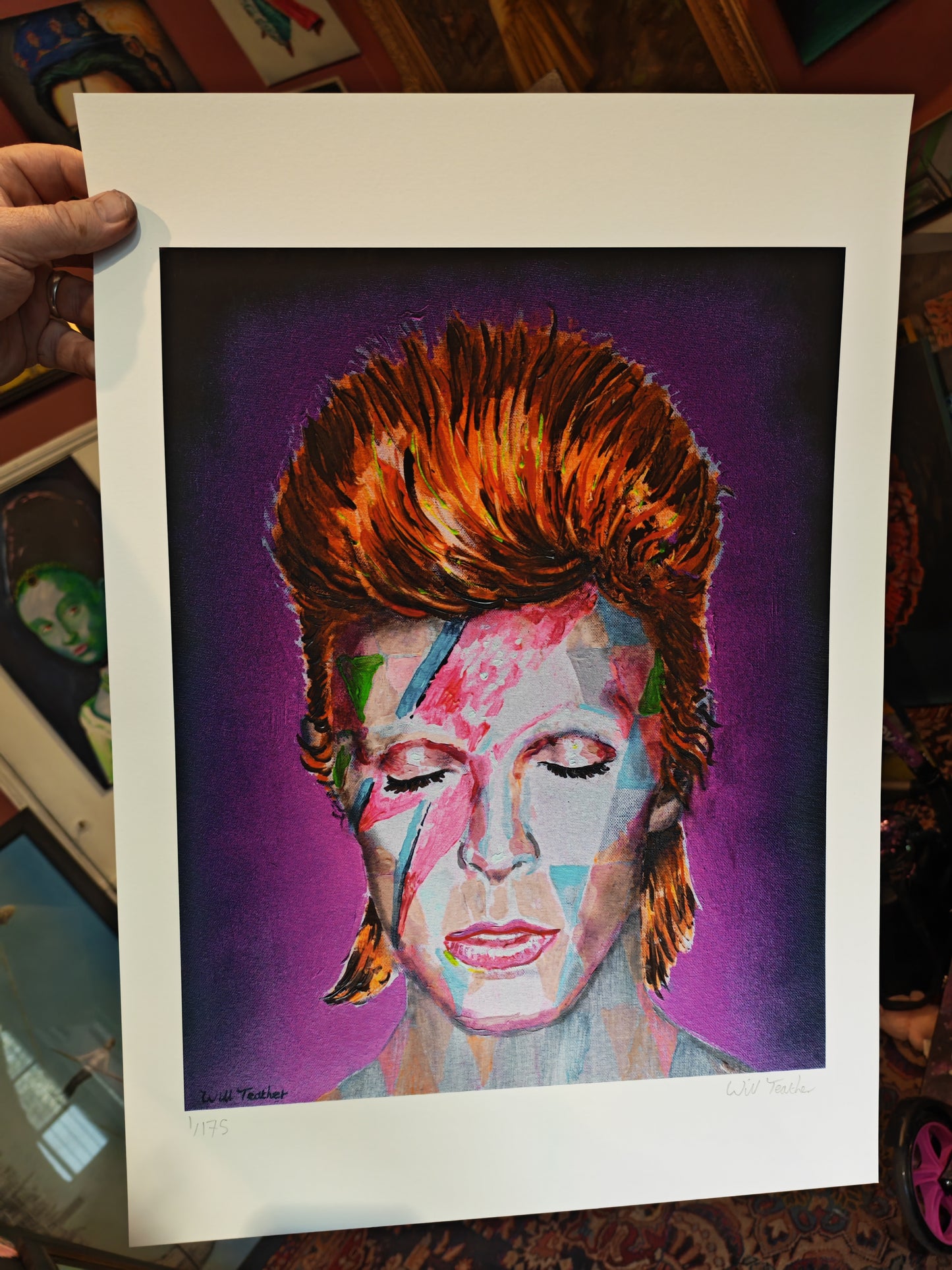 David Bowie - Large signed print by Will Teather