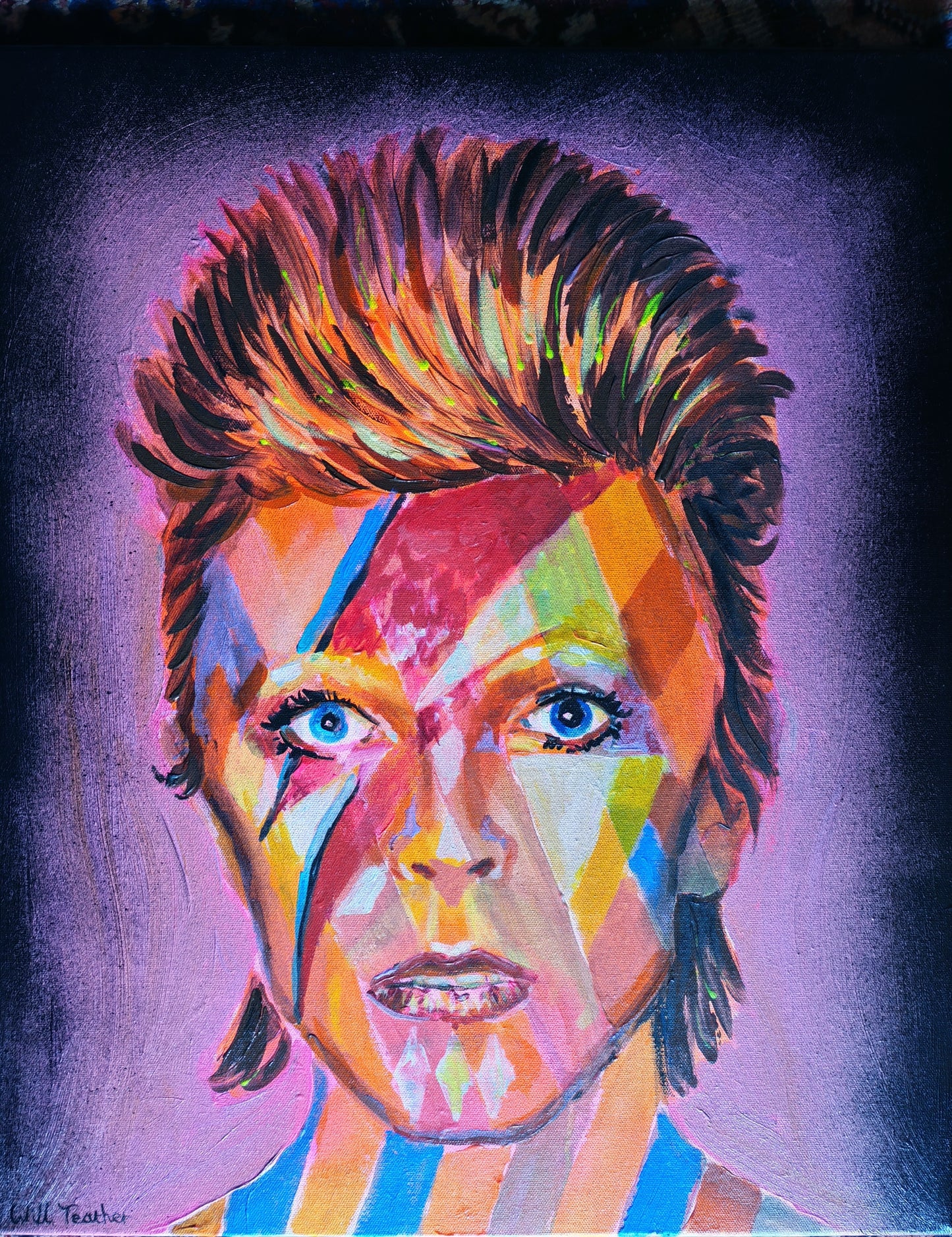 Bowie, a painting by Will Teather, 61 x 51cm